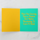 カスタムティール(緑がかった色)ピンクグリーンピースサイン カード (内部)