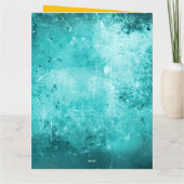 カスタムティール(緑がかった色)ピンクグリーンピースサイン カード (裏面)