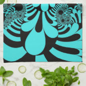 カスタムティール（緑がかった色）ブラックモダンキッチンタオル キッチンタオル (折り畳み)