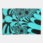 カスタムティール（緑がかった色）ブラックモダンキッチンタオル キッチンタオル (横)