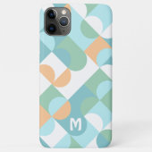 カスタムティール(緑がかった色)ブルーグリーンレトロアートパターン Case-Mate iPhoneケース (裏面)