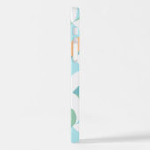 カスタムティール(緑がかった色)ブルーグリーンレトロアートパターン iPhoneケース (左側面)