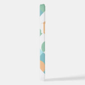 カスタムティール(緑がかった色)ブルーグリーンレトロアートパターン iPhoneケース (右側面)