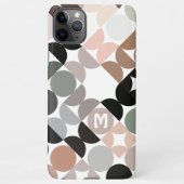 カスタムティール(緑がかった色)ベージュタングレーレトロブラックグリーン iPhoneケース (裏面)