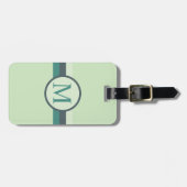 カスタムティール（緑がかった色）ライトソフト緑ブルーカラーブロック ラゲッジタグ (正面横)