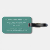 カスタムティール（緑がかった色）ライトソフト緑ブルーカラーブロック ラゲッジタグ (裏面横)