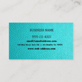 カスタムティール（緑がかった色）レザーデザイン | 名刺 (裏面)