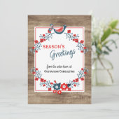 カスタムティール（緑がかった色）レッドフォークブルーバード&フローラアートリース シーズンカード (スタンド正面)