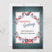 カスタムティール（緑がかった色）レッドフォークブルーバード&フローラアートリース シーズンカード (正面)