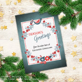 カスタムティール（緑がかった色）レッドフォークブルーバード&フローラアートリース シーズンカード