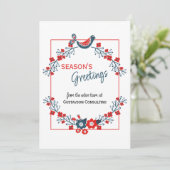 カスタムティール(緑がかった色)レッドフォークブルーバード&フローラアートリース シーズンカード (スタンド正面)