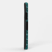 カスタムティール(緑がかった色)及び黒パタアステカーン Case-Mate iPhoneケース (裏面/右)