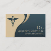 カスタムティール(緑がかった色)暗黒緑茶ドクターズファンシー 名刺 (正面)