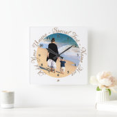 カスタムテキストでフォトクロックをカスタマイズ スクエア壁時計 (ホーム)