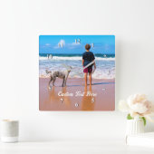 カスタムテキストでフォトクロックをカスタマイズ スクエア壁時計 (ホーム)