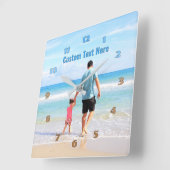 カスタムテキストでフォトクロックをカスタマイズ スクエア壁時計 (傾斜)