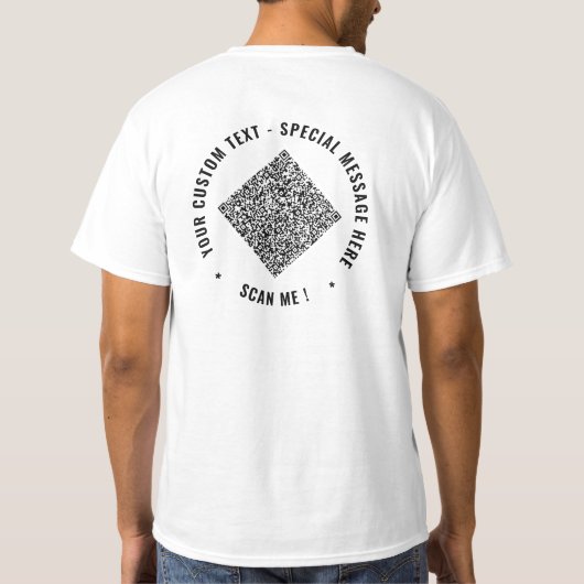 カスタムテキストで作るオリジナルQRコードTシャツ Tシャツ (裏面)