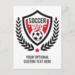 カスタムテキストとカラーのサッカーロゴ ポストカード