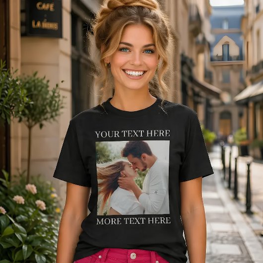 カスタムテキストと写真 Tシャツ