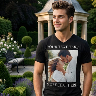 カスタムテキストと写真 Tシャツ