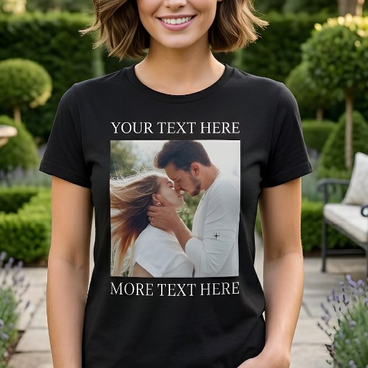 カスタムテキストと写真 Tシャツ