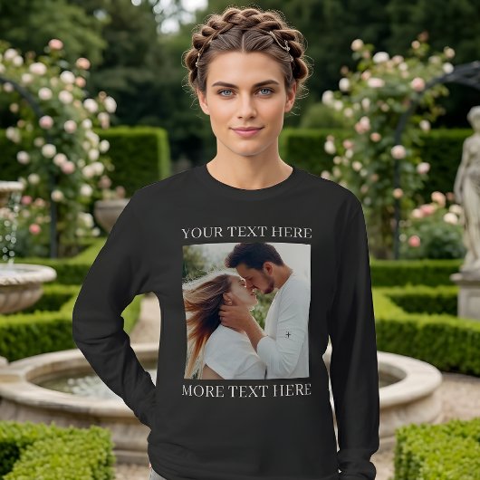 カスタムテキストと写真 Tシャツ