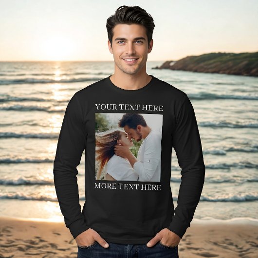 カスタムテキストと写真 Tシャツ