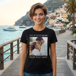 カスタムテキストと写真 Tシャツ