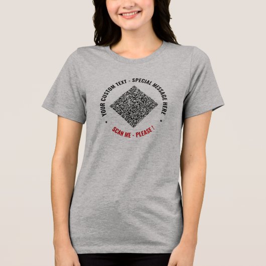 カスタムテキストとQRコードの例 トライブレンドTシャツ (正面)