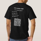 カスタムテキストとQRコードTシャツにあなたの会社のロゴを表示 Tシャツ (裏面)