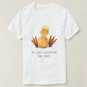 カスタムテキストの黄色いアヒルのTシャツ Tシャツ