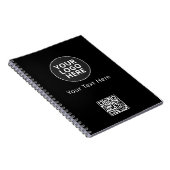 カスタムテキストをここに追加するテンプレートブラックノートブック ノートブック (右側)