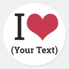 カスタムテキストを追加できます "I Heart" テンプレート ラウンドシール