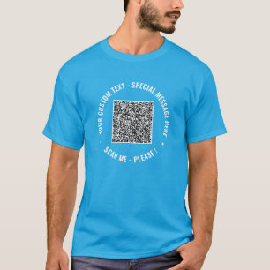 カスタムテキストを追加できる面白いQRコードTシャツ Tシャツ