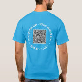 カスタムテキストを追加できる面白いQRコードTシャツ Tシャツ (裏面)