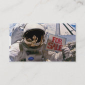 カスタムテキストを追加 - サインを持つNASA宇宙飛行士 名刺 (裏面)