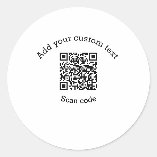 カスタムテキストを追加 QRコード ビジネス ラウンドシール (正面)