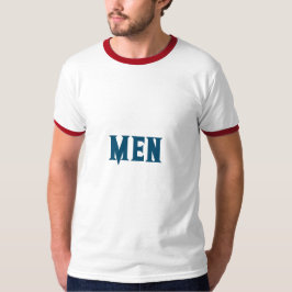 カスタムテキストオーシャンブルー メンズベーシックリンガー Tシャツ