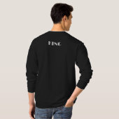 カスタムテキストキングクラウンイメージ ブラック ロングスリーブTシャツ Tシャツ (裏面フル)