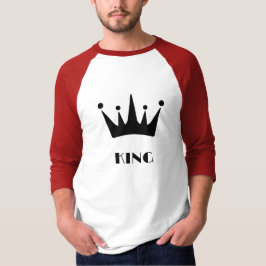 カスタムテキストキングクラウン画像 ベーシック3/4スリーブ Tシャツ