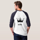 カスタムテキストキングクラウン画像 ベーシック3/4ラグラン Tシャツ (裏面フル)