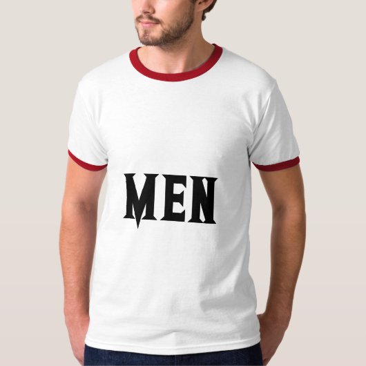 カスタムテキストケリー黒メンズベーシックリンガー Tシャツ (正面)