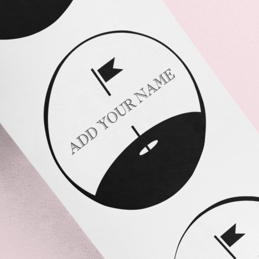 カスタムテキストゴルフ ラウンドシール