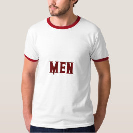 カスタムテキストダークレッドカラーメンズベーシックリンガー Tシャツ