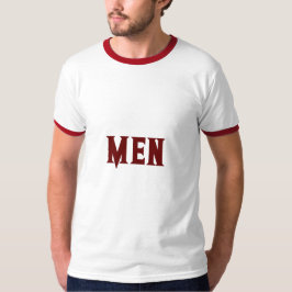 カスタムテキストダークレッドカラーメンズベーシックリンガー Tシャツ