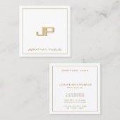 カスタムテキストテンプレートモノグラエレガントム スクエア名刺 (正面/裏面)