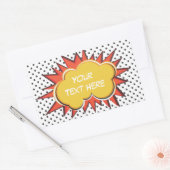 カスタムテキストバブル コミックブックエクスプロージョン 長方形シール (封筒)