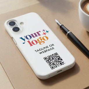カスタムテキストビジネス会社ロゴQRコード iPhone 16ケース