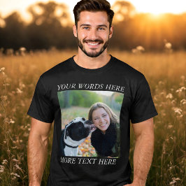 カスタムテキストフォトアップロードTシャツ Tシャツ