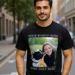 カスタムテキストフォトアップロードTシャツ Tシャツ